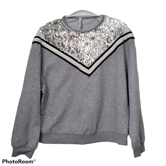 Imperial Grey Flip Sequin Sweatshirt - Picture 7 of 7